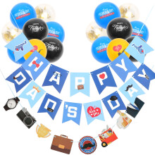 3 Sets Happy Fathers Day Dekorationsbanner Mit Luftballons