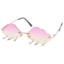 4Stk Wolkenförmige Sonnenbrillen Rimless Partybrillen Styles
