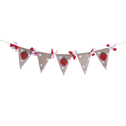2Stk 2 Meter Erdbeer Polka Kinder Bunting