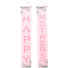 2 Paar Happy Mothers Day Banner Türvorhang Hängende Polyester