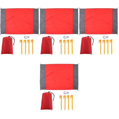 4Sets Rote Picknickmatte Faltbar Strapazierfähig 2