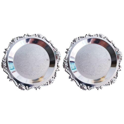 2Stk Nordic Schmuckaufbewahrung Tablett (Silber) 2
