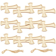 3Sets Holzkreuz Khaki Bastelset Blanko Holzscheiben