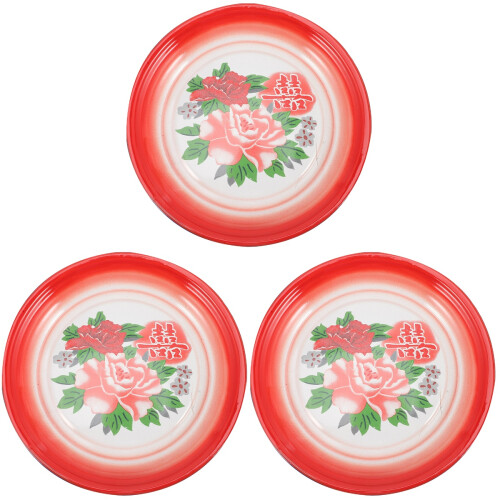 3Stk Chinesisch Teller Multifunktions Servierplatte Dessertplatte 1