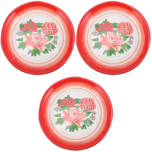 3Stk Chinesisch Teller Multifunktions Servierplatte Dessertplatte 2