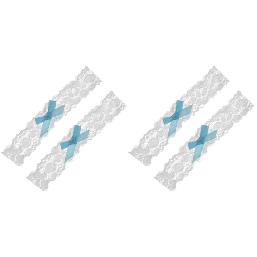 4Stk Strumpfband Spitze Weiß Elastisch Für Hochzeit Ball 1