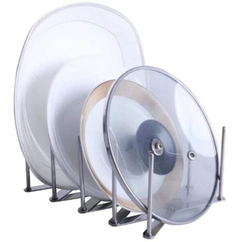 Suporte de cozinha multifuncional, perfeito para guardar tampas e talheres. 2