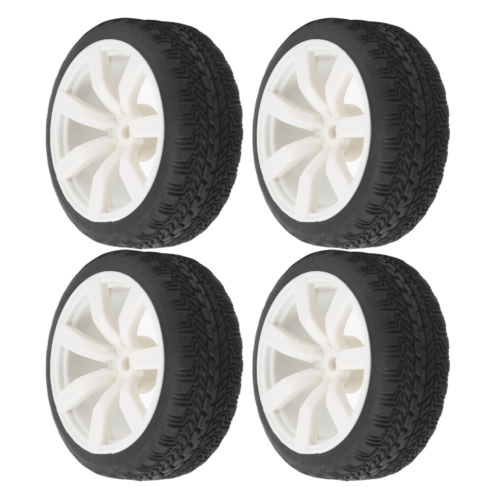 65Mm Rc Antiskid Rubber Tires For Wpl D12 1/10 Car, 4Pcs White 4101359830938