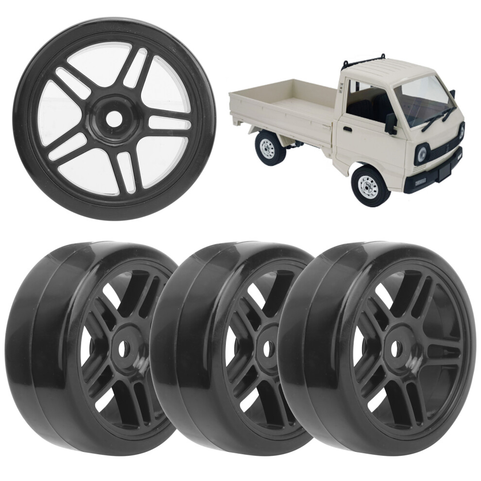63Mm Rc Drift Tires For Wpl D12 1/10 Car, 4 Pcs Black 7891359832366