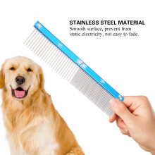 Haartrimmer-Kamm für Hunde und Katzen – Antistatisches Stahl, 20cm, Blau
