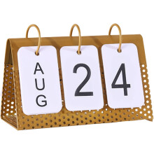 2Stk Goldener 2023 Tischkalender Aus Metall Mit Robustem Eisenrahmen