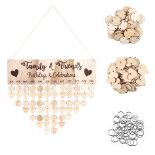 4Stk Holz Kalender Wanddeko Beige DIY Geburtstags Erinnerung Plaque