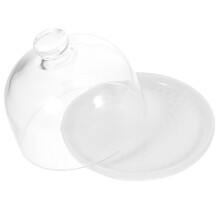 3Sets Weißer Keramik-Teller Mit Glasdeckel Für Dessert