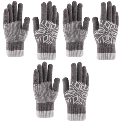 3 Paar Verdickte Touchscreen- Für Herren (Grau) 2