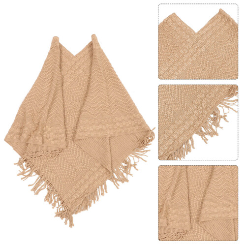 Winter Strickpullover Poncho Cape Schal Umhang 2