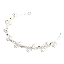 4Stk Filigraner Braut Haarreifen Perlen Headband Damen Silber