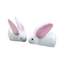 90Stk Weiße Resin Hasen Figuren Für Mini Garten DIY Zubehör