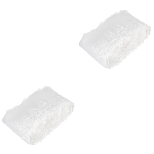 2Ud De Encaje Duradera Blanca, Seda Leche, Decoración Y 2