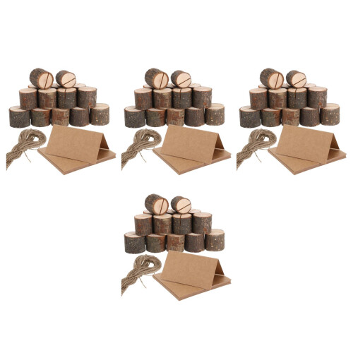 80 Unidades Soportes De Tarjetas Forma Madera Para 2