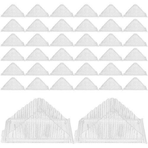 50 Unidades Envoltorio Plástico Transparente Triangular Para Sándwich