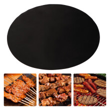 Schwarz 40cm Antihaft-Silikon-Grillmatte für Gasherd, hitzebeständig, runde Form