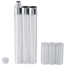 Premium Edelstahl-Hüftflasche & Zigarrenhalter Reisehumidor Tube 3x 150ml