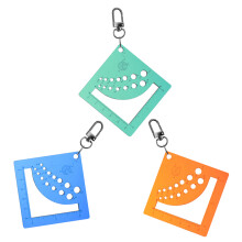3 Pièces Règle Transparente Avec Porte-Clés Échantillons Tricot