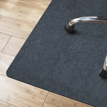 (Dunkelgrau) Bodenschutzmatte 100 x 120 cm für Hartböden, Bürostuhlunterlage aus Polyester, Unterlegmatte (Viking)