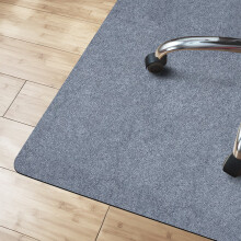 (Silbergrau) Bodenschutzmatte 100 x 120 cm für Hartböden, Bürostuhlunterlage aus Polyester, Unterlegmatte (Viking)