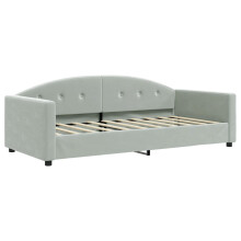 (light grey) vidaXL Day Bed Sofa Bed Guest Bed Sleeper Sofa Light Grey 90x190 cm Velvet