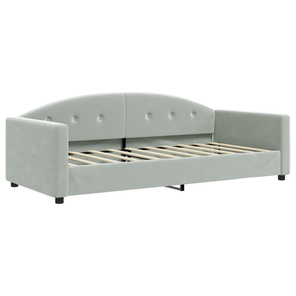 Vidaxl (Light Grey) Day Bed Sofa Bed Guest Bed Sleeper Sofa Light Grey 90X190 Cm Velvet