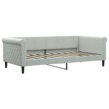 (light grey) vidaXL Day Bed Sofa Bed Guest Bed Sleeper Sofa Light Grey 90x190 cm Velvet