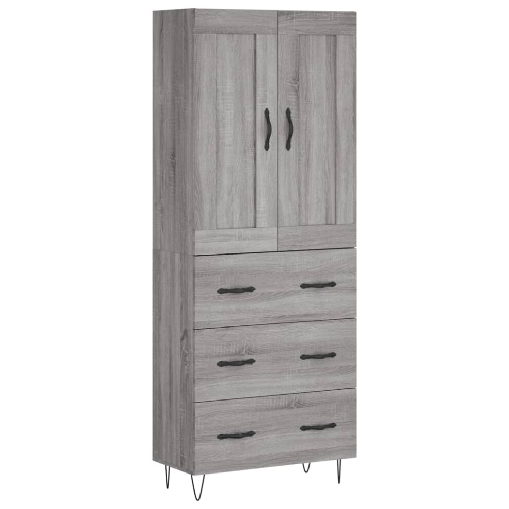 New Vidaxl ( Sonoma) Highboard Cupboard Tall Storage Cabinet Concrete Engineered Wood Grey