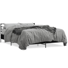 (black, 150 x 200 cm) vidaXL Bed Frame Bed Base Grey Sonoma 120x200 cm Engineered Wood and Metal