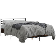 (smoked oak, 120 x 190 cm) vidaXL Bed Frame Bed Base Grey Sonoma 120x200 cm Engineered Wood and Metal