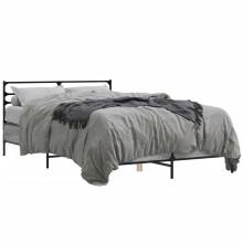 (grey sonoma, 120 x 190 cm) vidaXL Bed Frame Bed Base Grey Sonoma 120x200 cm Engineered Wood and Metal