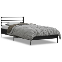 (black, 100 x 200 cm) vidaXL Bed Frame Bed Base Grey Sonoma 120x200 cm Engineered Wood and Metal