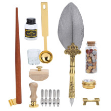 Klassisches Federkiel- und Tinten-Set mit Wachssiegel – Vintage-Look Schreibwaren SP225064
