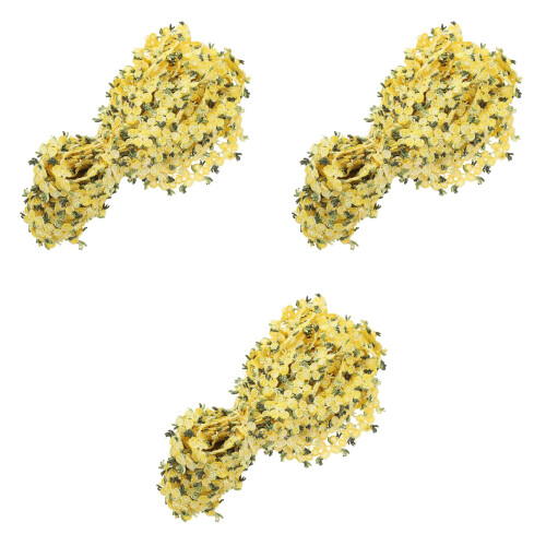 3Stk Spitzenband Polyester, Gelb, Für Hut Und Kleid DIY 2