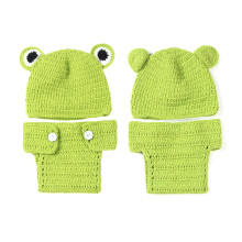 2 Unidades Prop Gorro Bebé Recién Nacido Verde A Mano