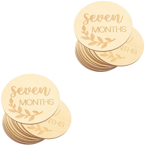 28Ud Tarjetas De Crecimiento Beige Madera Suave Protector Bebé 2