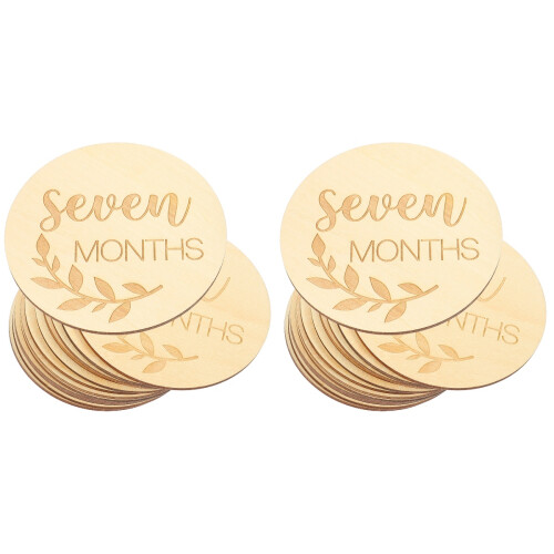 28Ud Tarjetas De Crecimiento Beige Madera Suave Protector Bebé 1