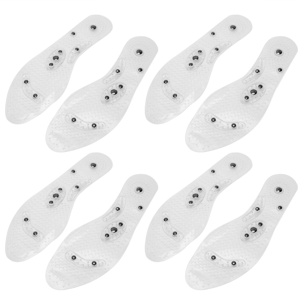 Breathable Shock Absorbing White Insoles - 4 Pairs for Versatile Use
