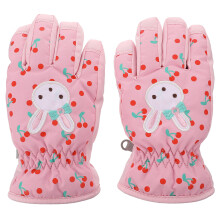 2Paires Enfants Ski Chauds Ajustables Rose Résistants