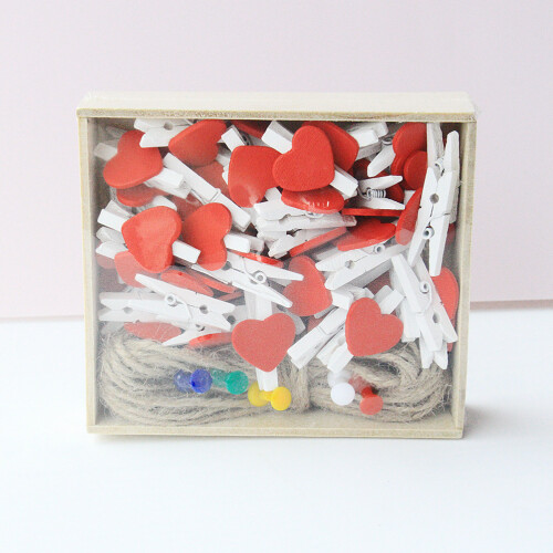 56 Pièces Pinces À Linge En Forme Cœur 3x0,3cm 2