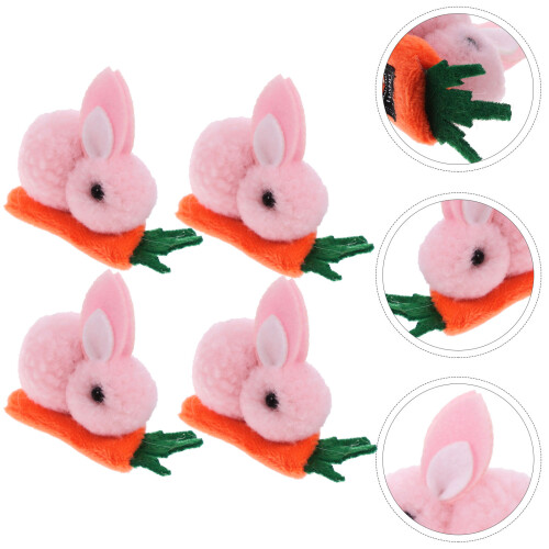 4 Pezzi Fermaglio A Coniglio In Per Cappello Decorativo 2