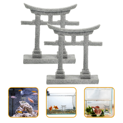 2 Unidades Torii Decoração Paisagem Aquática 2