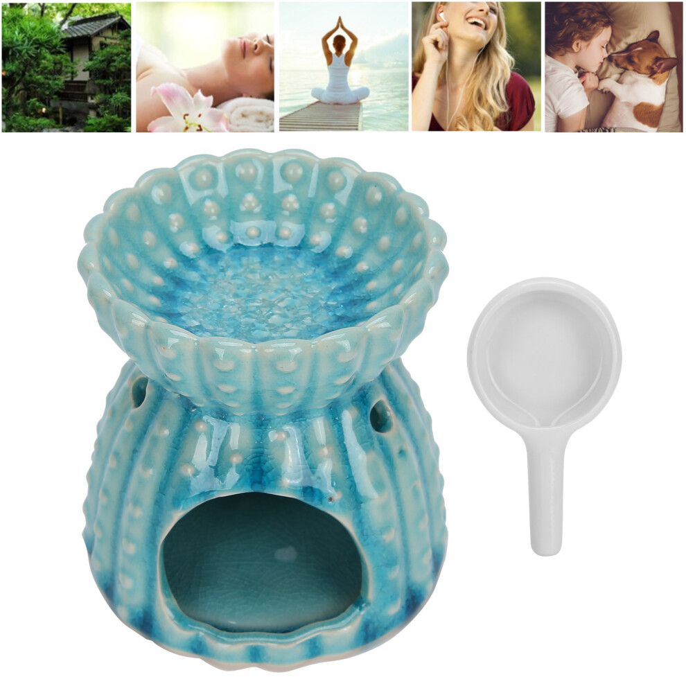 Blue Ceramic Essential Oil Burner Aromatherapy Furnace Candle Holder 60Ml