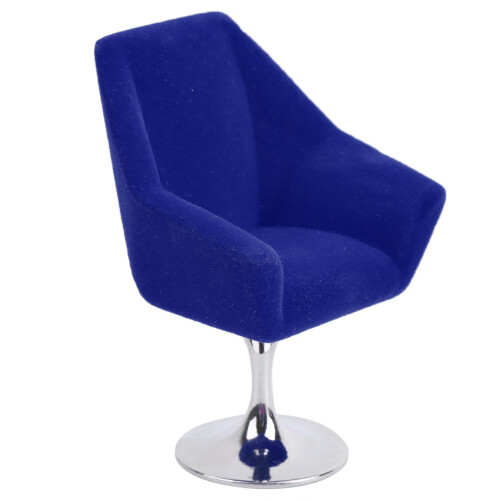 Mini 1:12 Blau Samtpuppenhaus Sessel - Elegantes Mini-Möbel