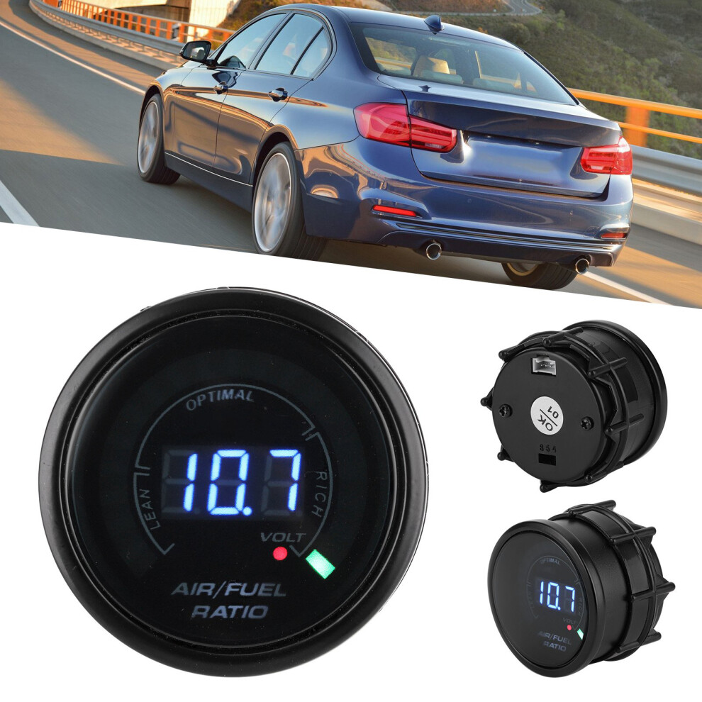 2In 2-In-1 12V Air Fuel Ratio Gauge Voltmeter Digital Display 52Mm Black 4171359841753